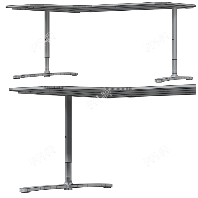 IKEA BEKANT Corner Desk Left-Sided 3D model image 5