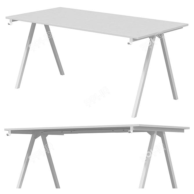 Modern Writing Desk, IKEA TROTTEN 3D model image 2