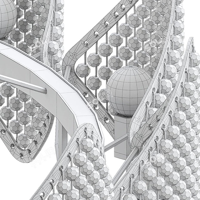 Epica Crystal Art Deco Chandelier 3D model image 4