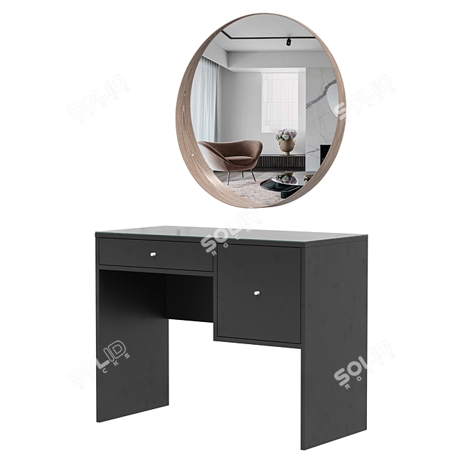 Modern Vanity Table SYVDE White 3D model image 4