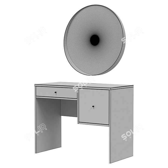 Modern Vanity Table SYVDE White 3D model image 5