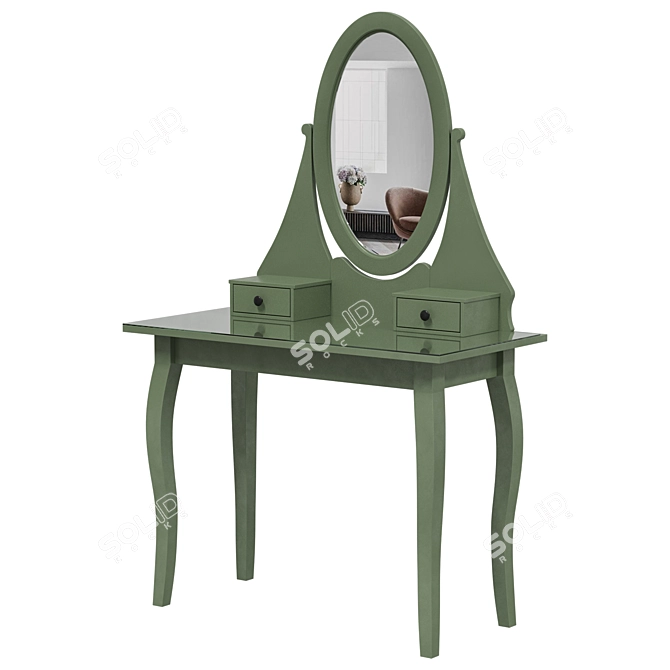 IKEA HEMNES Vanity Table with Mirror 3D model image 4