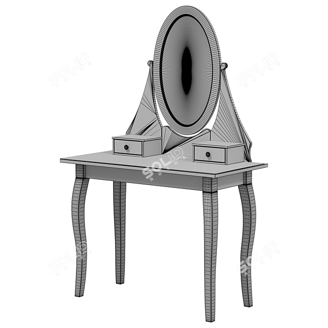 IKEA HEMNES Vanity Table with Mirror 3D model image 5