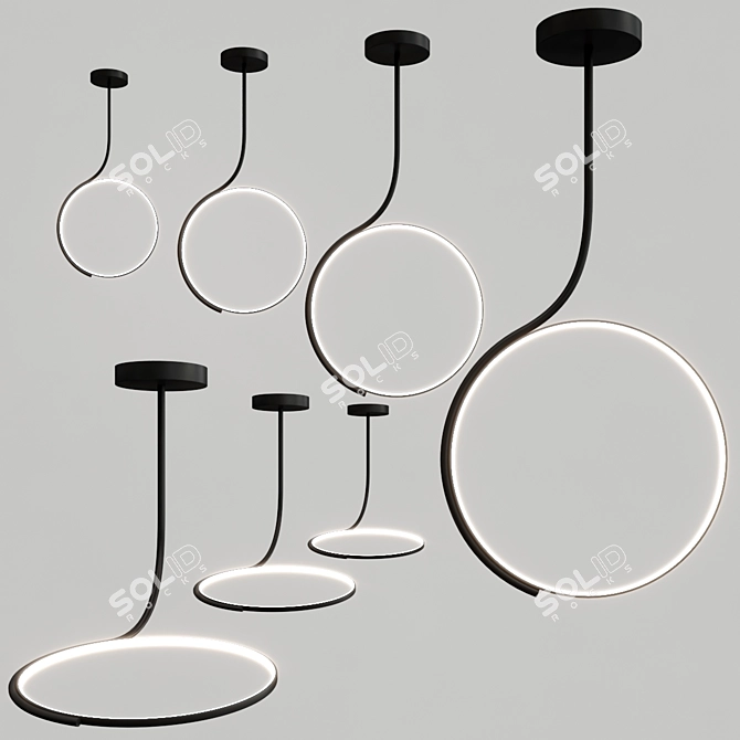 Swivel LED Pendant Lamp: Poise 3D model image 2