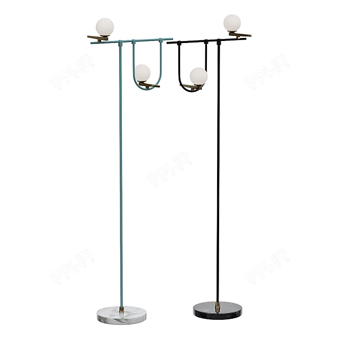 BIRDS Floor Lamp Blue 3D model image 1