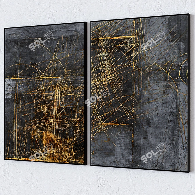 Large Wall Art Set 2088 3D model image 3