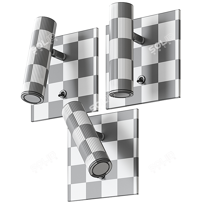 Modern Square LED Wall Sconce 3D model image 3