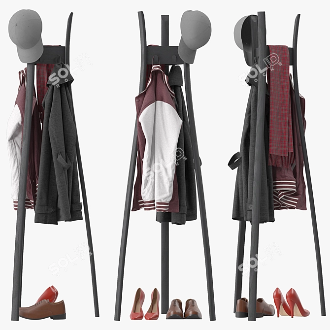 Modern Aki Coat Rack Stand 3D model image 3