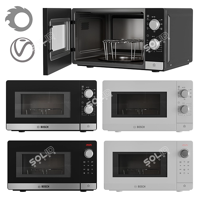 Bosch Microwave FEL020MS2B Model 3D model image 2