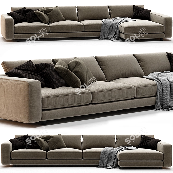 Contemporary Modular Sofa Sinfonia 3D model image 2