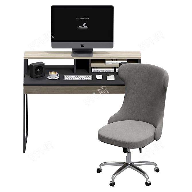 Modern Space-Saving Office Desk 3D model image 3