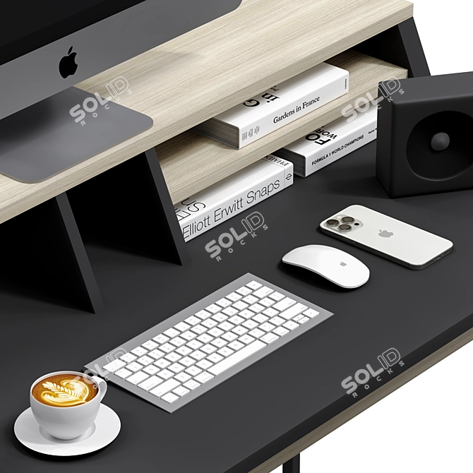 Modern Space-Saving Office Desk 3D model image 4