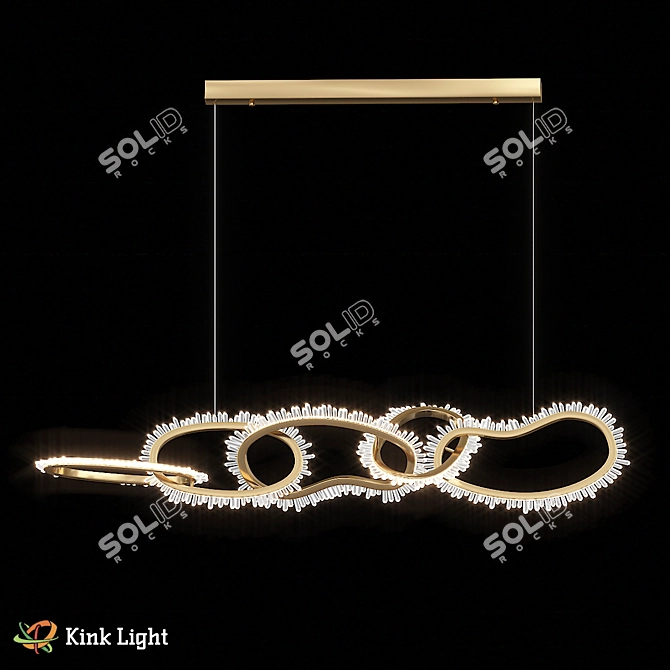 Sena LED Gold Pendant Light 3D model image 1