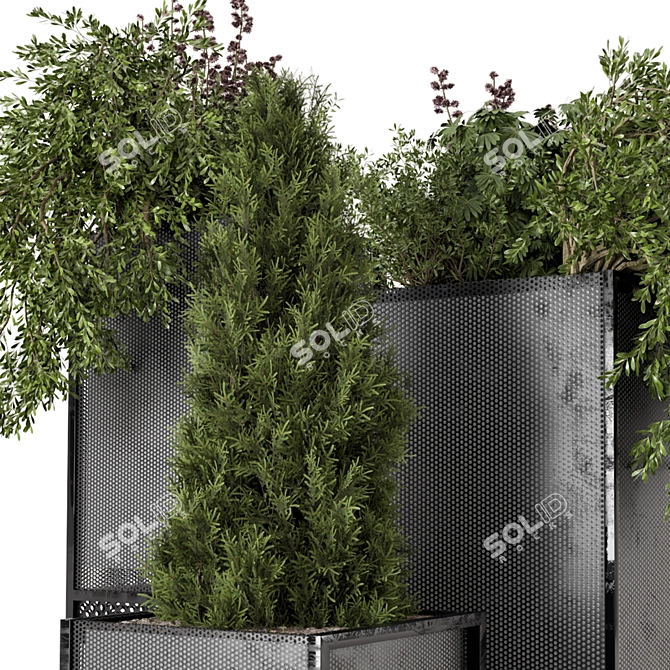 Rusty Concrete Pot Outdoor Planter 3D model image 2