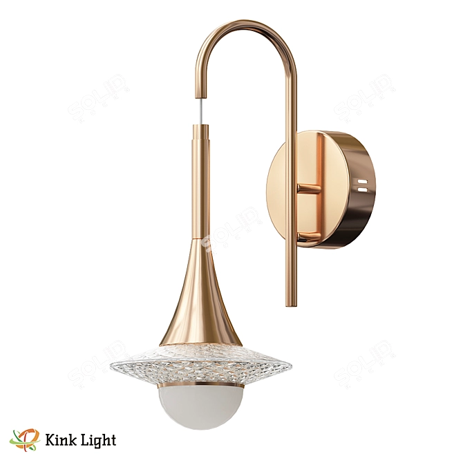 Gold LED Wall Sconce Fixture 3D model image 1