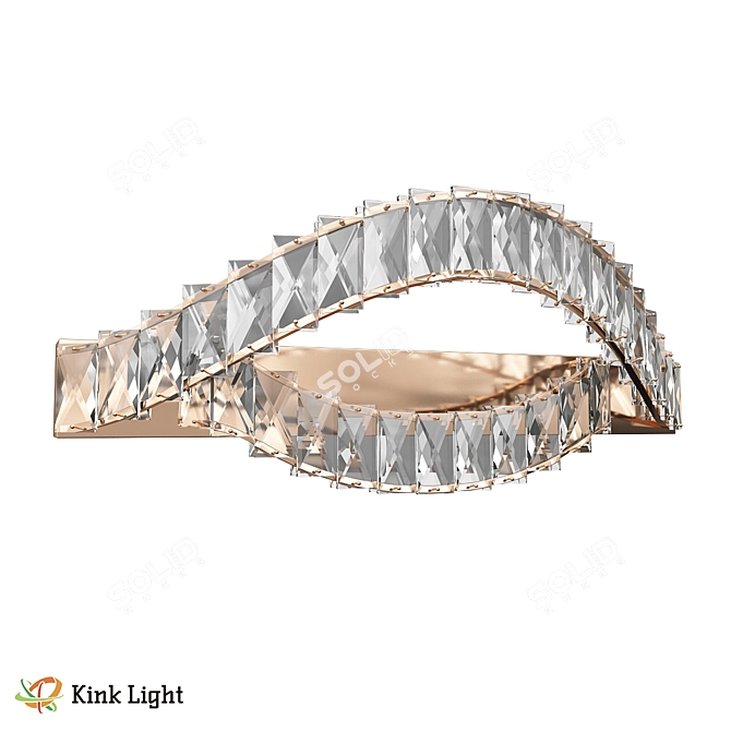 Golden Metal LED Wall Light 3D model image 1
