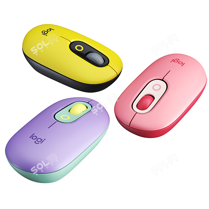 Logitech POP Mouse Trio Set 3D model image 5