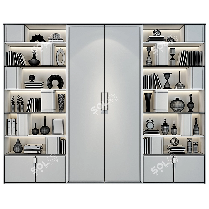 Custom Wardrobe Composition with Decor 3D model image 2