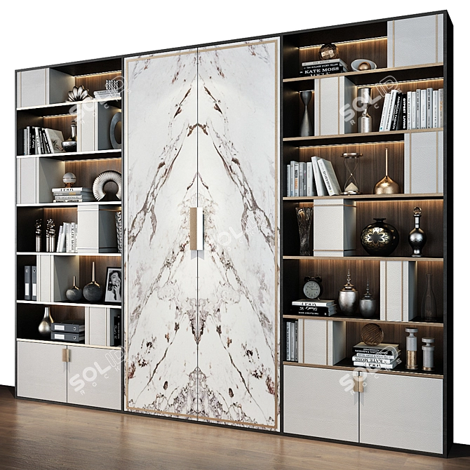 Custom Wardrobe Composition with Decor 3D model image 3