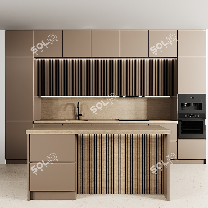 Modular Kitchen Design Assets 3D model image 1