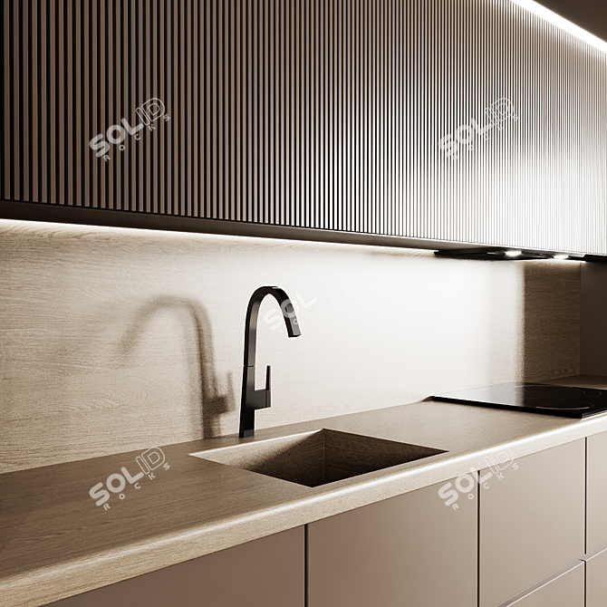 Modular Kitchen Design Assets 3D model image 3