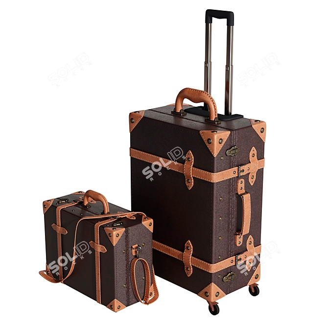 Modern Baggage Set 3D Model 3D model image 1