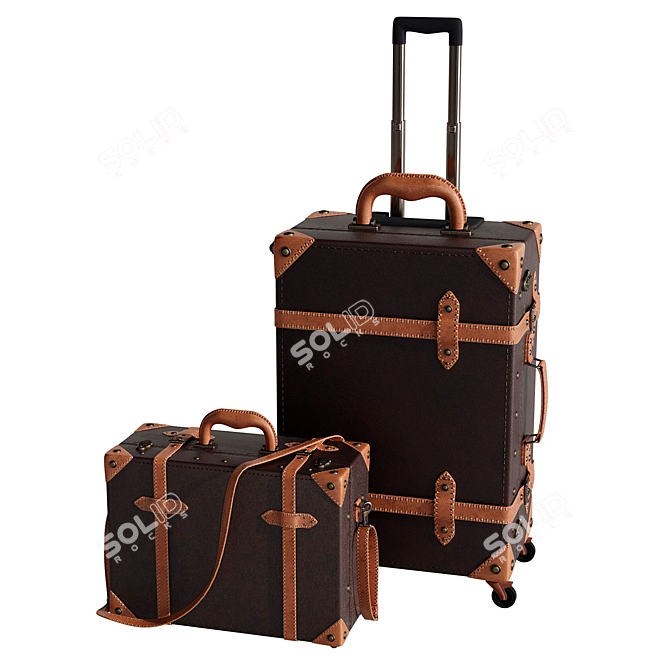 Modern Baggage Set 3D Model 3D model image 3