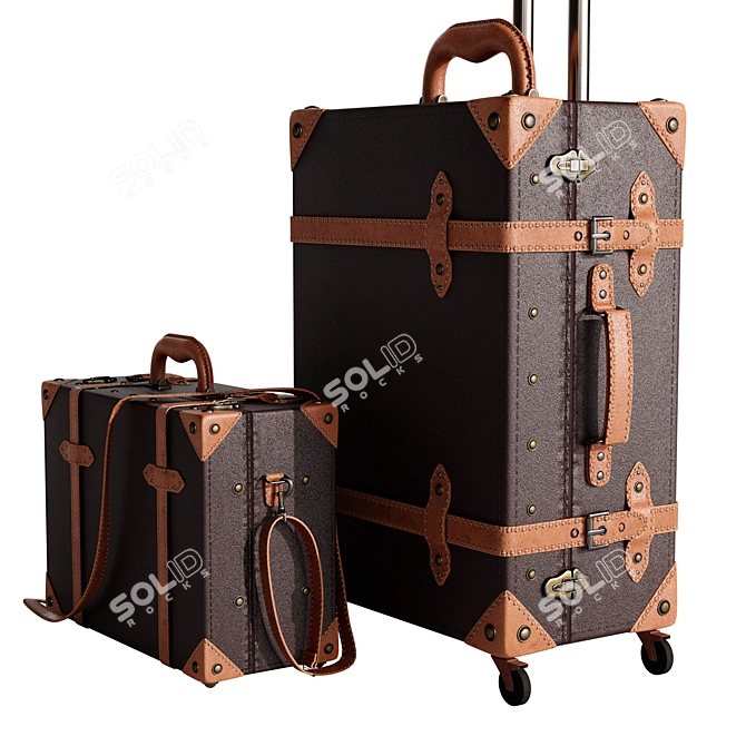 Modern Baggage Set 3D Model 3D model image 4