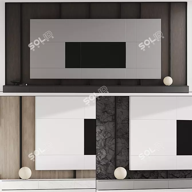 Multipurpose TV Wall Unit 3D model image 1