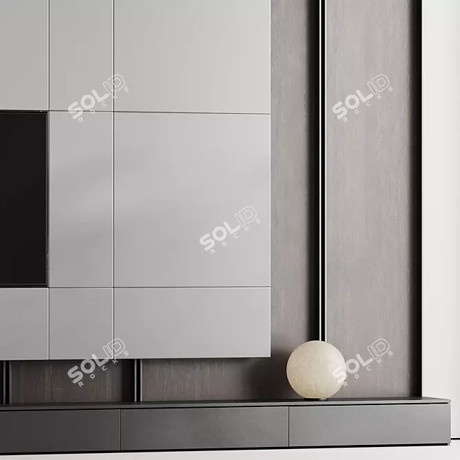 Multipurpose TV Wall Unit 3D model image 3