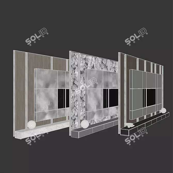 Multipurpose TV Wall Unit 3D model image 7