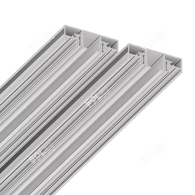 Compact Slim Curtain Rod System 3D model image 4