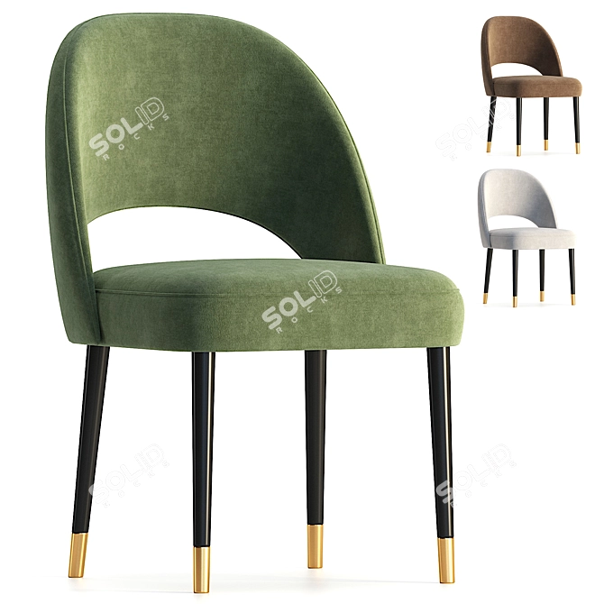 Elegant AMOUR Fabric Chair 3D model image 1