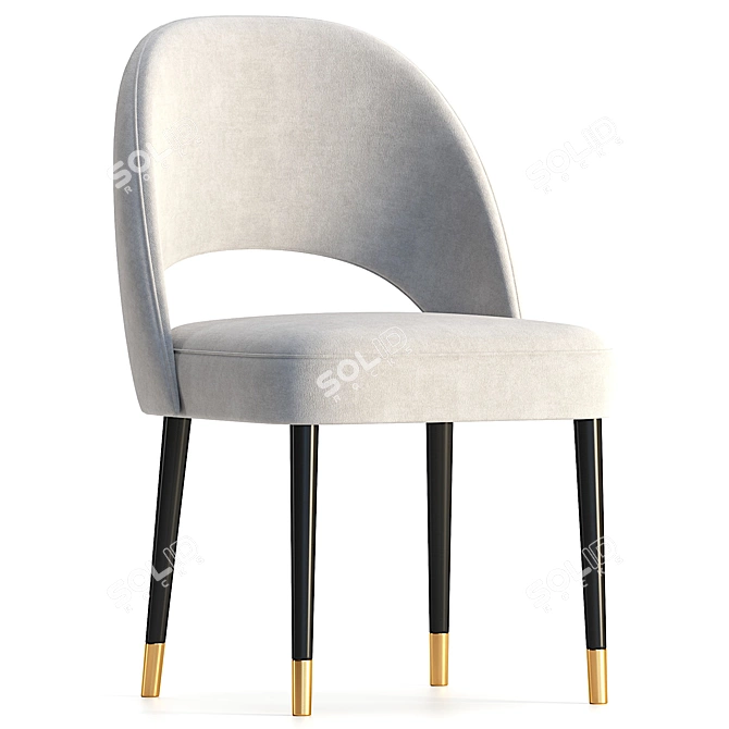 Elegant AMOUR Fabric Chair 3D model image 3