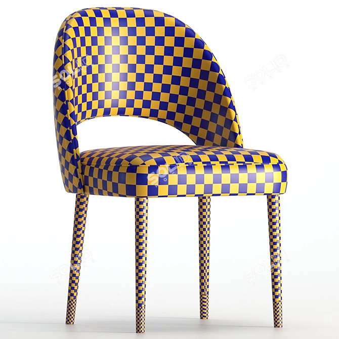 Elegant AMOUR Fabric Chair 3D model image 5