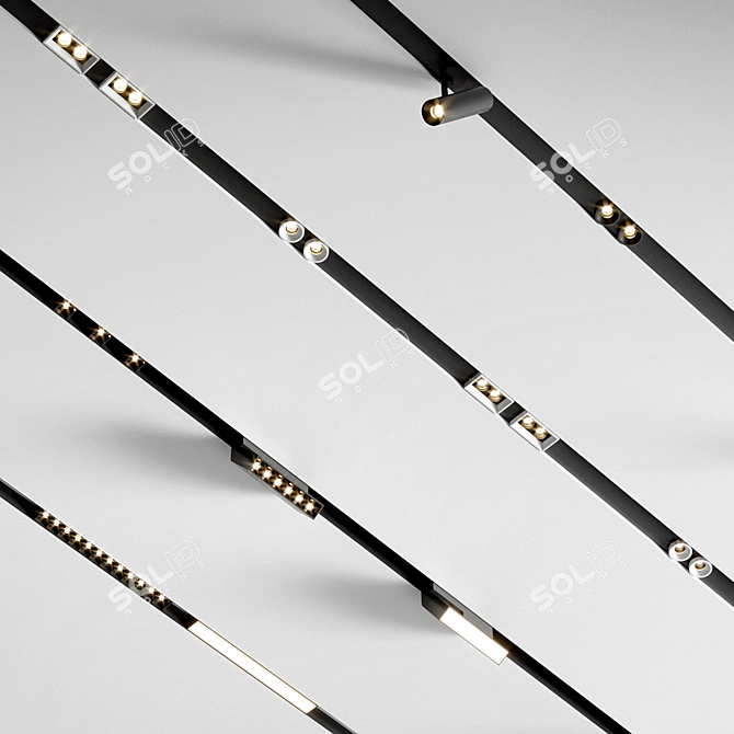 Modern Lighting Set with Polished Design 3D model image 1