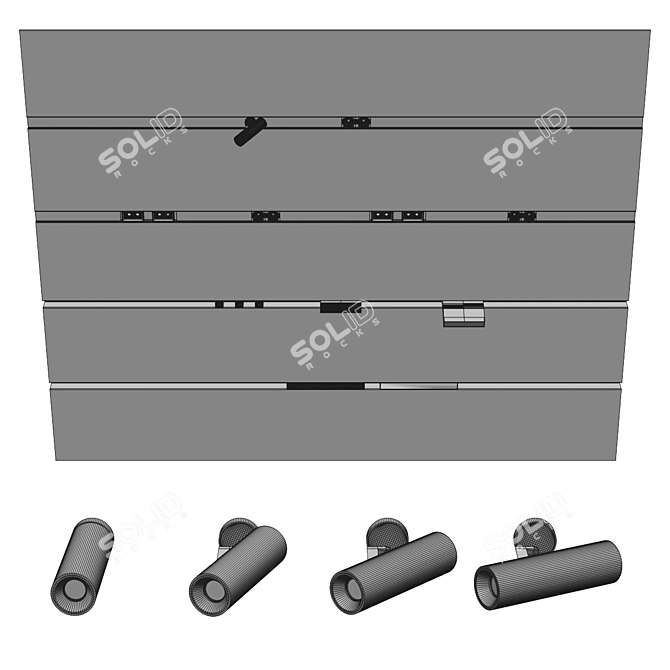 Modern Lighting Set with Polished Design 3D model image 7
