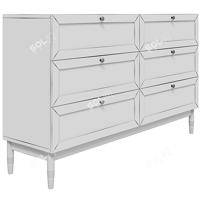 Elegant Wooden Chest of Drawers 3D model image 3