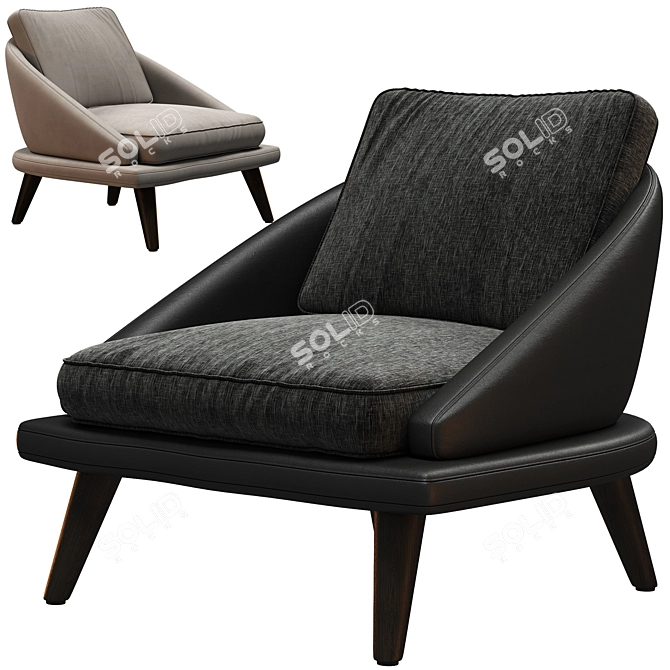 Modern Minotti Lawson Lounge Chair 3D model image 3