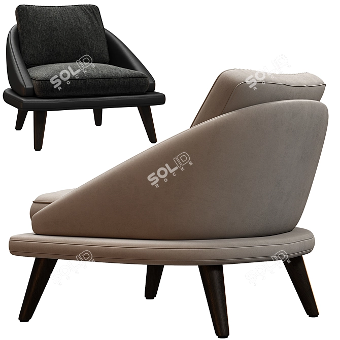 Modern Minotti Lawson Lounge Chair 3D model image 4