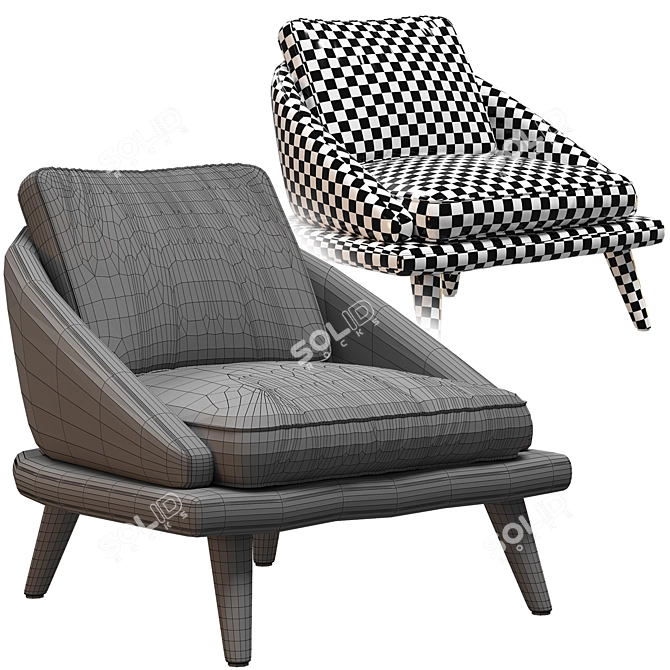 Modern Minotti Lawson Lounge Chair 3D model image 5