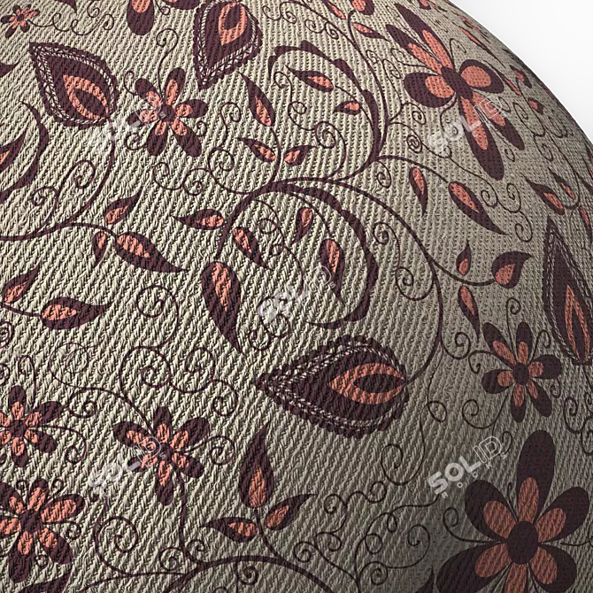 Arabic Fabric Seamless PBR 4k 3D model image 4