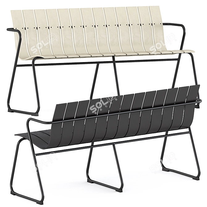 Eco-Friendly Ocean Bench: Functional Elegance 3D model image 1