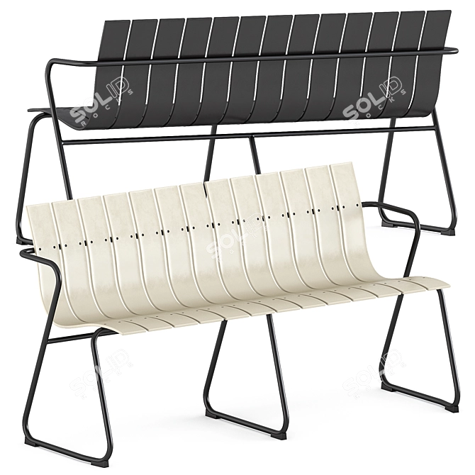 Eco-Friendly Ocean Bench: Functional Elegance 3D model image 2