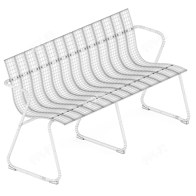 Eco-Friendly Ocean Bench: Functional Elegance 3D model image 5