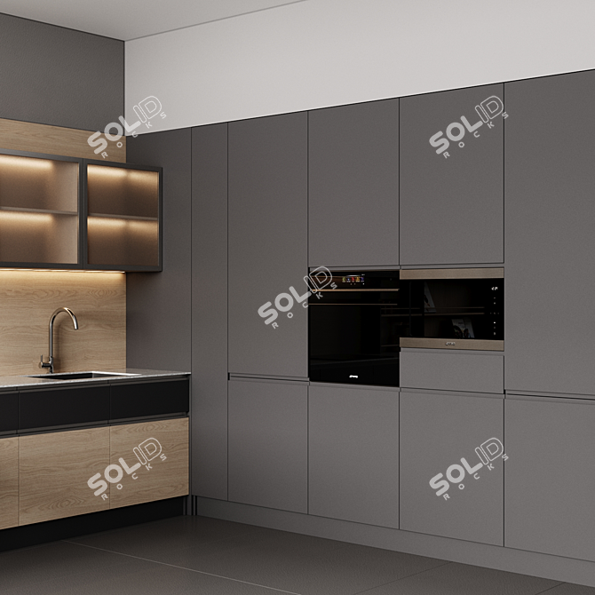 Modular Kitchen: Millimeter Dimensions 3D model image 2