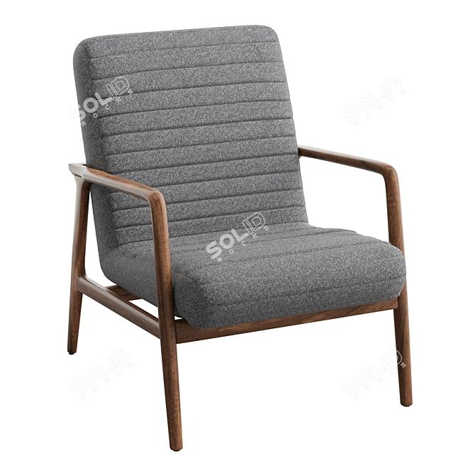 Elegant Vintage Lounge Chair 3D model image 1