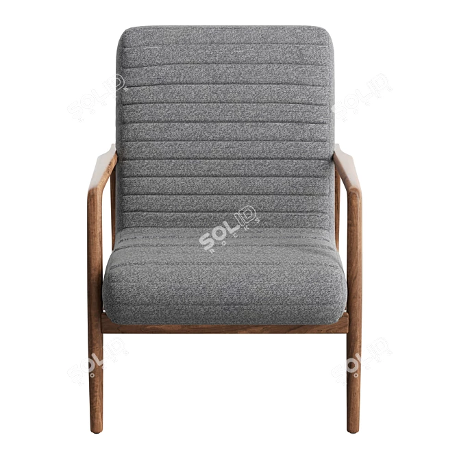 Elegant Vintage Lounge Chair 3D model image 2