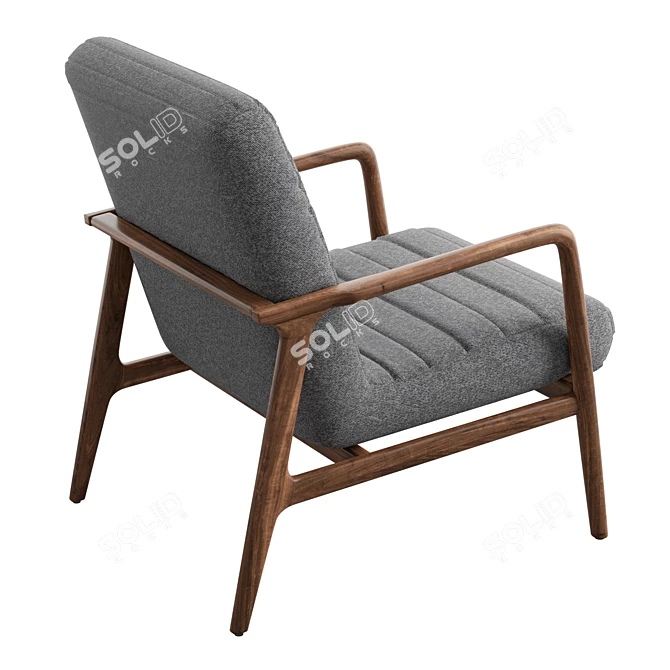 Elegant Vintage Lounge Chair 3D model image 3