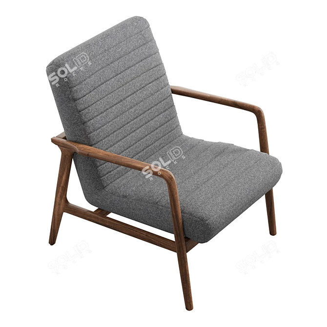 Elegant Vintage Lounge Chair 3D model image 5